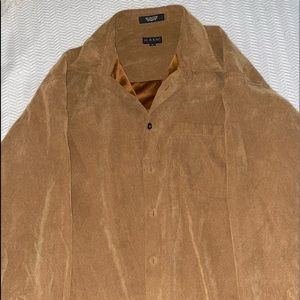 suede brown button up shacket